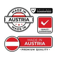 Badge bundle made in Austria label icon emblem isolated on white background vector