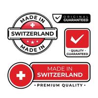 Badge bundle made in Switzerland label icon emblem isolated on white background vector