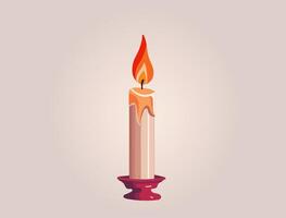 Candles Three elegant, cream-colored candles, each with a warm, flickering flame, stand on individual maroon candle holders. The image is simple yet evocative. vector