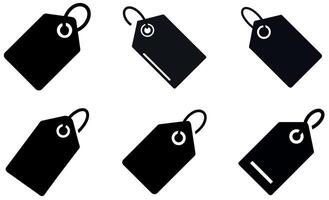 Simple black price tag icon set design vector