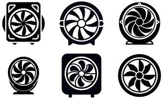 This image showcases a collection of different computer cooling fan designs. vector