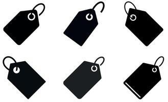 Simple black price tag icon. vector
