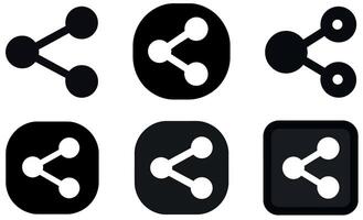 Collection of Share Icons in Different Shapes icon set vector