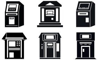 ATM machine logo icon design black color vector