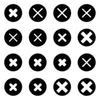 Seamless Pattern of Black and White Reject Icons vector