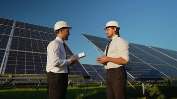 Engineers Shake Hands After Successful Solar Panel Installation video