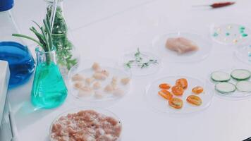 A table with various ingredients and a glass bottle video