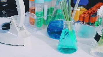 A laboratory with many different types of liquids video