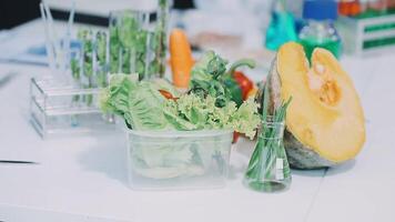 A table with vegetables and other items on it video