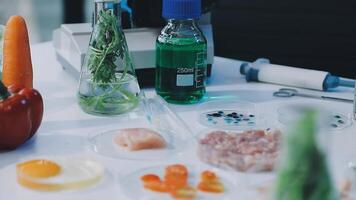 A table with food and a bottle of water video