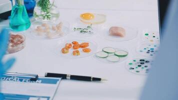 A table with various food items on it video