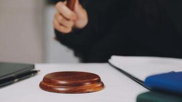 A judge's gavel on a desk video