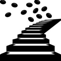 Abstract Black Steps with Floating Discs Design for Creative Projects vector