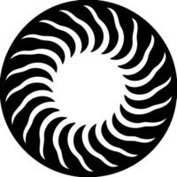 Abstract Circular Wave Pattern for Tattoos and Graphic Design Projects vector