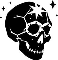 Abstract Celestial Skull Art Design for Tattoos and Graphic Illustrations vector
