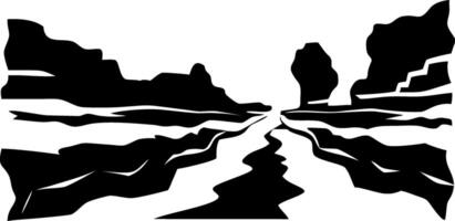 Abstract Desert Canyon Silhouette for Graphic Design and Wall Art vector