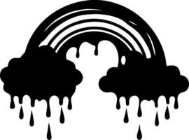 Abstract Dripping Rainbow Clouds Perfect for Tattoos and Coloring Books vector