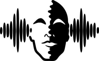 Abstract Dual Face Sound Wave Illustration for Creative Design Projects vector
