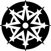 Abstract Geometric Compass Star Symbol for Tattoo and Design Projects vector