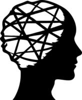 Abstract Human Head with Network Pattern for Conceptual Design vector