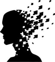 Abstract Silhouette Head Disintegrating Dynamic Concept for Creativity and Imagination vector