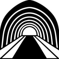 Abstract Tunnel Perspective with Black and Grey Geometric Arch Layers for Creative Design Use vector