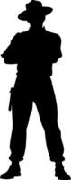 Adventurer Silhouetteic Character with Hat and Belt for Illustration Design vector