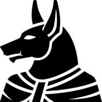 Ancient Egyptian Anubis Head Silhouette for Mythology Art and Design Projects vector