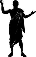 Ancient Greek Philosopher Silhouette for Educational and Artistic Use vector