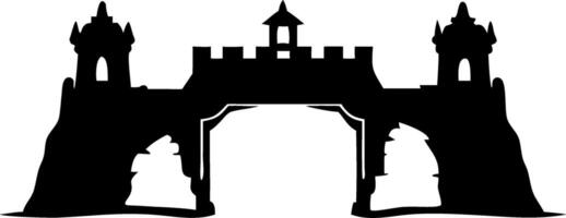 Ancient Stone Bridge Silhouette for Creative Illustration and Design Projects vector