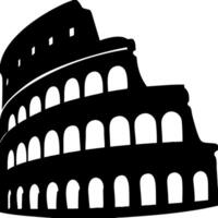 Ancient Roman Coliseum Silhouette for Design and Tattoos vector