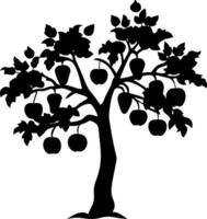 Apple Tree Silhouette Illustration for Design and Craft Projects vector