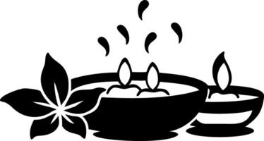 Aromatherapy Candle with Flower Relaxation and Spa Design Element vector