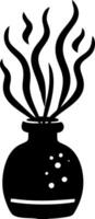 Aromatic Incense Burner Silhouette for Home Decor and Spa Usage vector