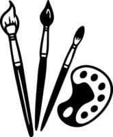 Art Brushes and Palette for Creative Design Projects and Illustrations vector