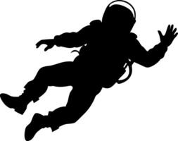 Astronaut Silhouette Floating in Space Illustration for Graphic Design and Projects vector