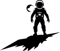 Astronaut Silhouette with Earth Illustration for Designs and Space Themes vector