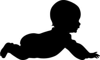 Baby Silhouette Crawling Illustration for Art and Design vector