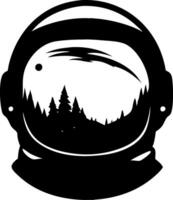 Astronaut Helmet with Forest Landscape for Nature Adventure Art vector