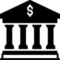 Bank Building Silhouette with Dollar Sign for Finance and Business vector
