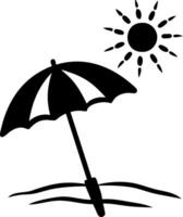 Beach Umbrella Under Sun Illustration for Travel Designs and Summer Projects vector