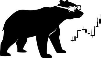 Bear with Glasses Analyzing Stock Market Trends for Financial Illustration vector