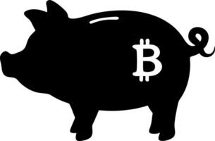 Bitcoin Piggy Bank Silhouette for Cryptocurrency Savings Concept vector