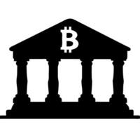Bitcoin Symbol on Ancient Greek Temple Illustration for Financial Concepts vector