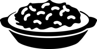 Black and White Beans in Bowl Graphic for Culinary Design and Menu Illustrations vector