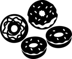 Black and White Donut Illustration for Design Projects and Concept Art vector