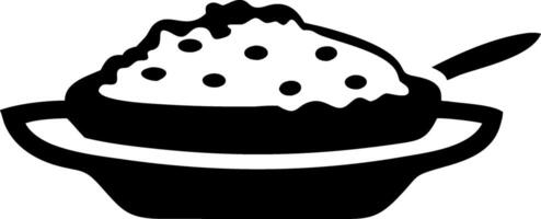 Black And White Soup Bowl Perfect For Menus And Recipe Books vector