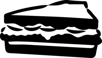 Black and White Sandwich Illustration for Food Design and Graphic Projects vector