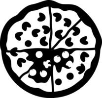 Black and White Pizza Slice for Food Art and Design Projects vector