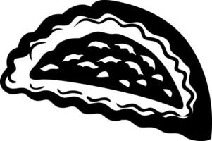 Black and White Taco Illustration for Design and Prints vector